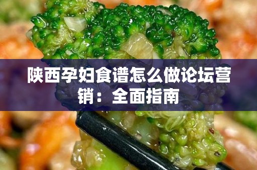 陕西孕妇食谱怎么做论坛营销：全面指南