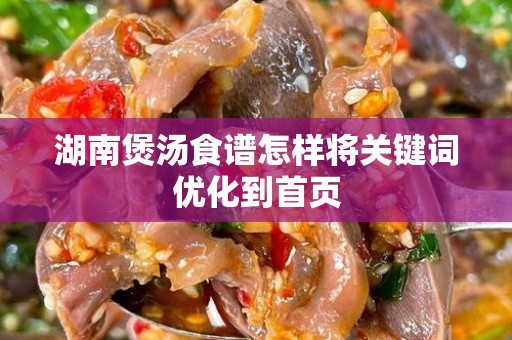 湖南煲汤食谱怎样将关键词优化到首页