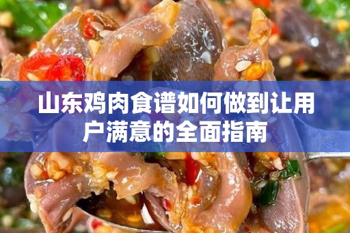 山东鸡肉食谱如何做到让用户满意的全面指南