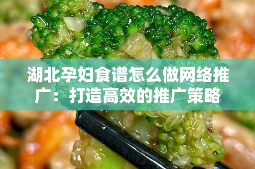 湖北孕妇食谱怎么做网络推广：打造高效的推广策略