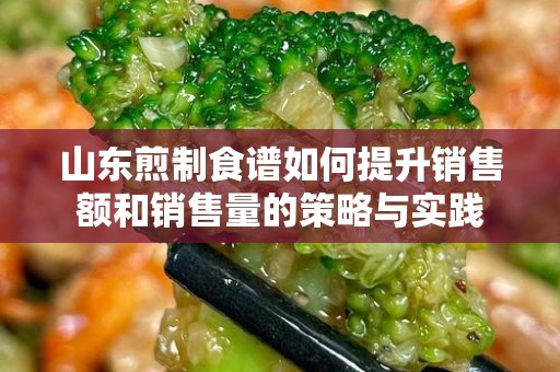 山东煎制食谱如何提升销售额和销售量的策略与实践