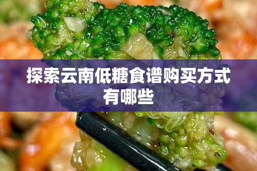 探索云南低糖食谱购买方式有哪些
