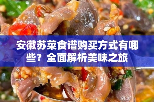 安徽苏菜食谱购买方式有哪些？全面解析美味之旅