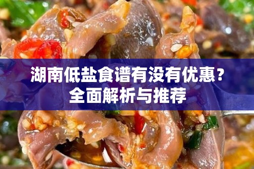 湖南低盐食谱有没有优惠？全面解析与推荐