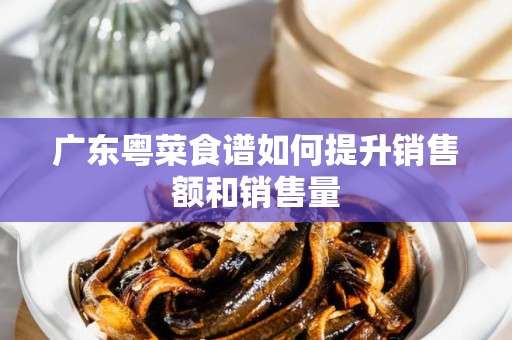 广东粤菜食谱如何提升销售额和销售量