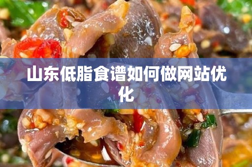 山东低脂食谱如何做网站优化
