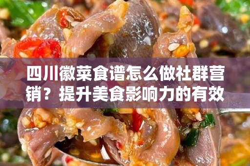 四川徽菜食谱怎么做社群营销？提升美食影响力的有效策略