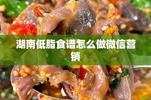 湖南低脂食谱怎么做微信营销
