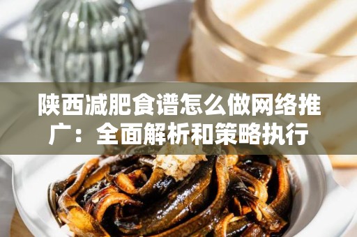 陕西减肥食谱怎么做网络推广：全面解析和策略执行