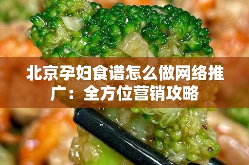 北京孕妇食谱怎么做网络推广：全方位营销攻略