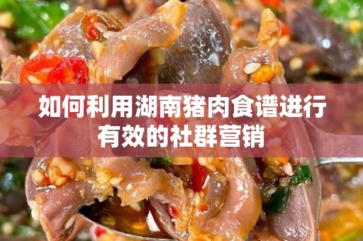 如何利用湖南猪肉食谱进行有效的社群营销