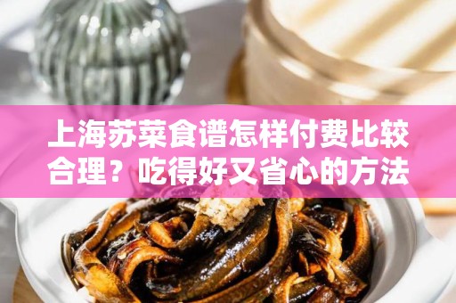 上海苏菜食谱怎样付费比较合理？吃得好又省心的方法
