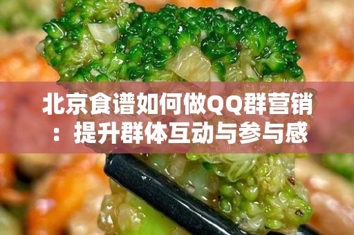 北京食谱如何做QQ群营销：提升群体互动与参与感