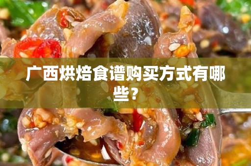 广西烘焙食谱购买方式有哪些？