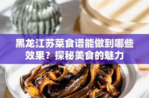 黑龙江苏菜食谱能做到哪些效果？探秘美食的魅力
