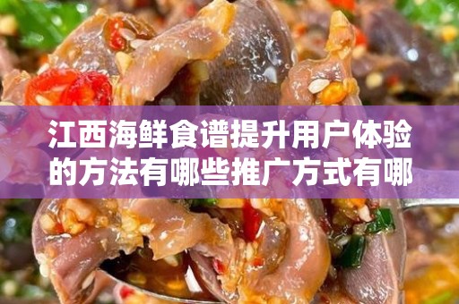 江西海鲜食谱提升用户体验的方法有哪些推广方式有哪些