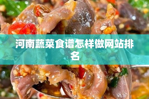 河南蔬菜食谱怎样做网站排名