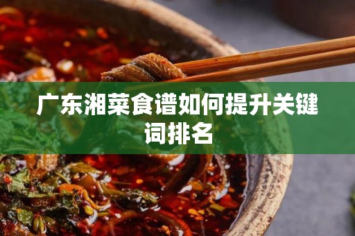 广东湘菜食谱如何提升关键词排名