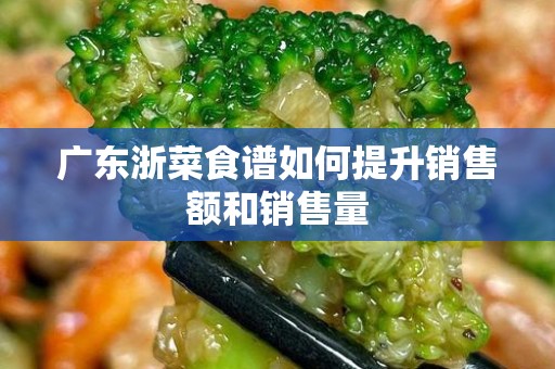 广东浙菜食谱如何提升销售额和销售量