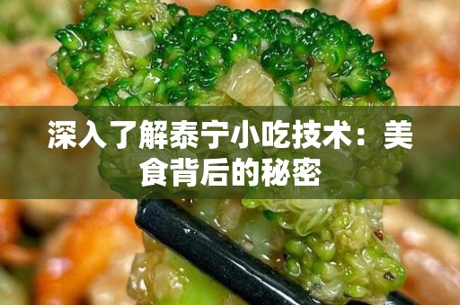 深入了解泰宁小吃技术：美食背后的秘密