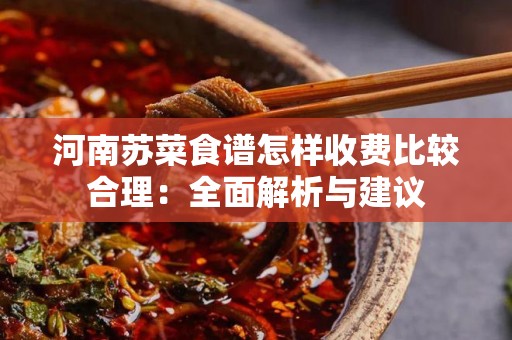 河南苏菜食谱怎样收费比较合理：全面解析与建议