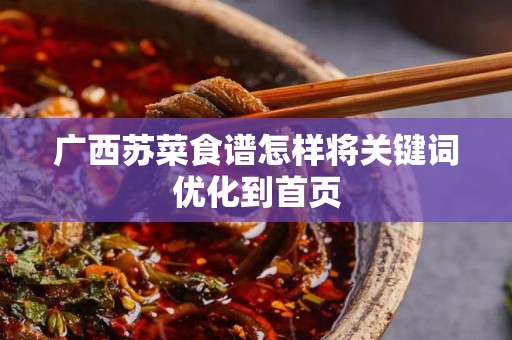 广西苏菜食谱怎样将关键词优化到首页