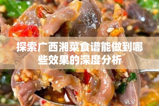 探索广西湘菜食谱能做到哪些效果的深度分析
