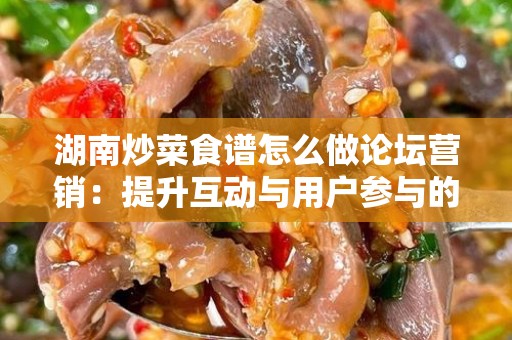 湖南炒菜食谱怎么做论坛营销：提升互动与用户参与的实用策略