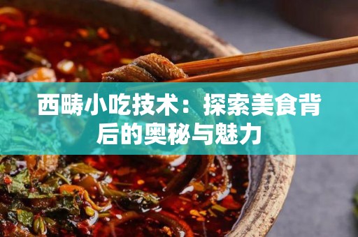 西畴小吃技术：探索美食背后的奥秘与魅力