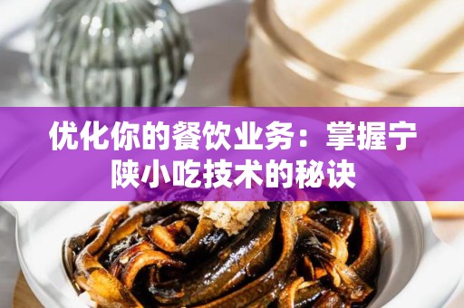 优化你的餐饮业务：掌握宁陕小吃技术的秘诀
