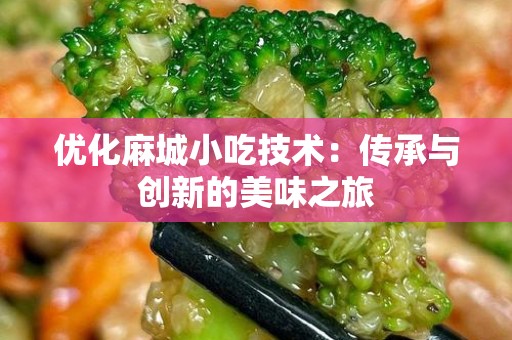 优化麻城小吃技术：传承与创新的美味之旅
