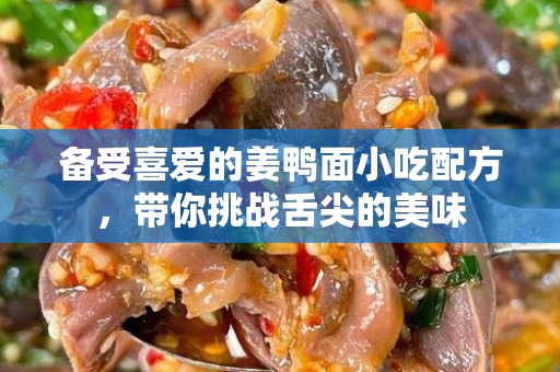 备受喜爱的姜鸭面小吃配方，带你挑战舌尖的美味