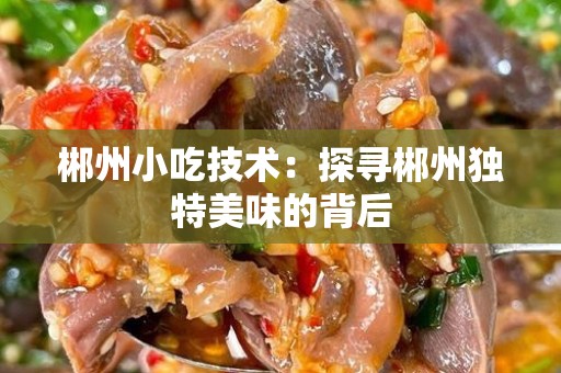 郴州小吃技术：探寻郴州独特美味的背后