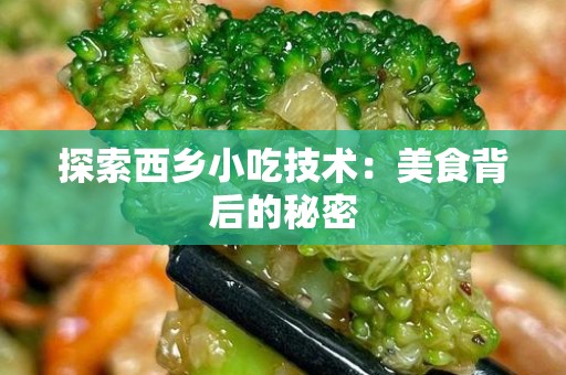 探索西乡小吃技术：美食背后的秘密