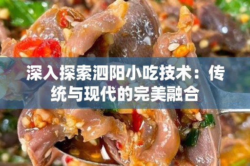 深入探索泗阳小吃技术：传统与现代的完美融合