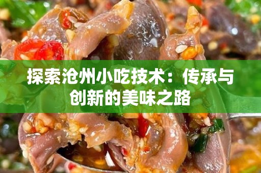 探索沧州小吃技术：传承与创新的美味之路