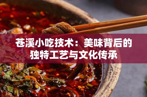 苍溪小吃技术：美味背后的独特工艺与文化传承