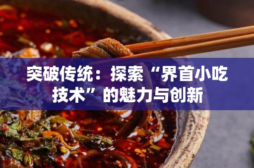 突破传统：探索“界首小吃技术”的魅力与创新