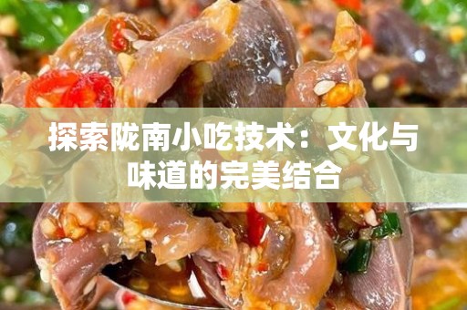 探索陇南小吃技术：文化与味道的完美结合