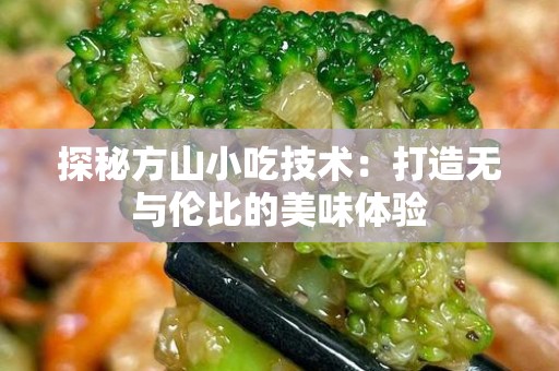探秘方山小吃技术：打造无与伦比的美味体验