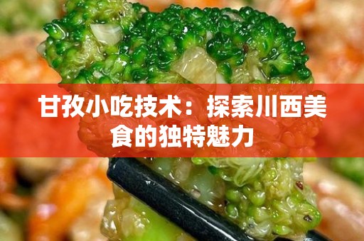 甘孜小吃技术：探索川西美食的独特魅力