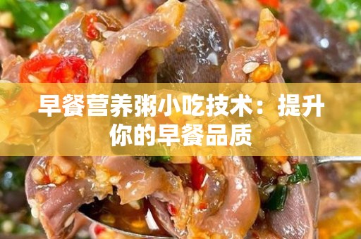 早餐营养粥小吃技术：提升你的早餐品质