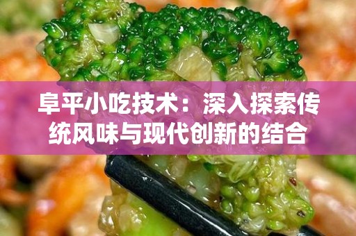 阜平小吃技术：深入探索传统风味与现代创新的结合