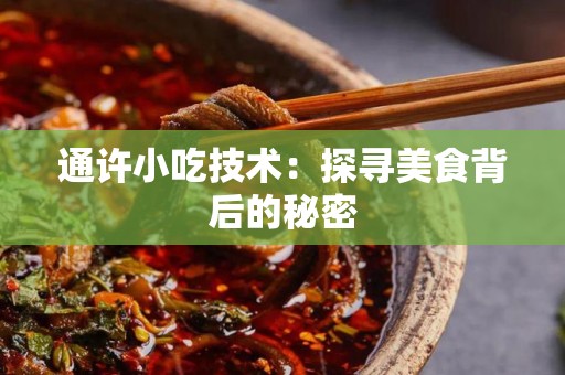 通许小吃技术：探寻美食背后的秘密
