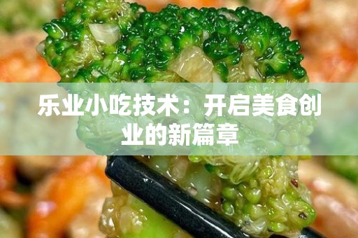 乐业小吃技术：开启美食创业的新篇章