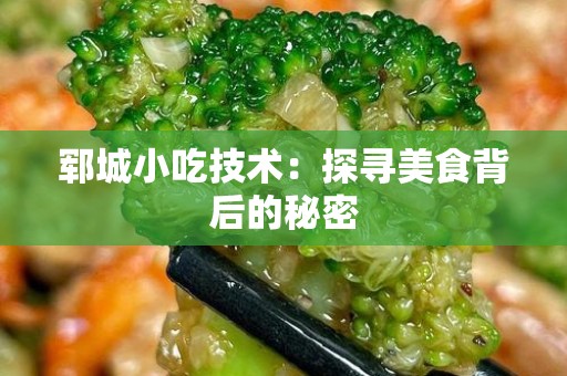 郓城小吃技术：探寻美食背后的秘密