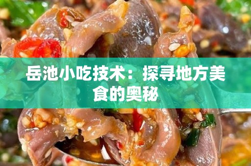 岳池小吃技术：探寻地方美食的奥秘
