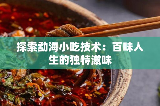 探索勐海小吃技术：百味人生的独特滋味