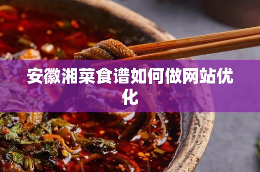 安徽湘菜食谱如何做网站优化