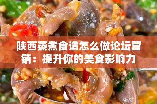 陕西蒸煮食谱怎么做论坛营销：提升你的美食影响力